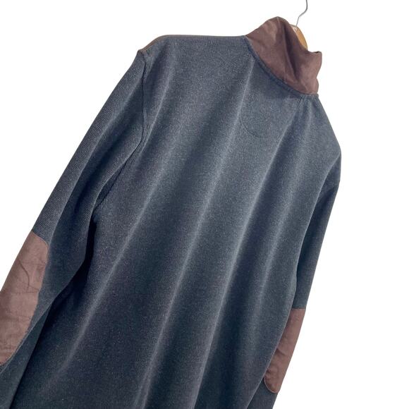 Vintage 90s Kinloch Anderson Knit Cardigan Sweater Faux Suede- Size Medium - Picture 8 of 10